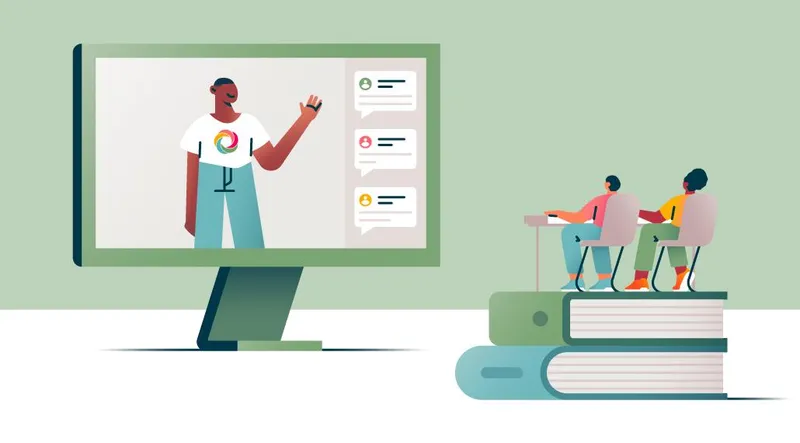 Illustration representing online learning