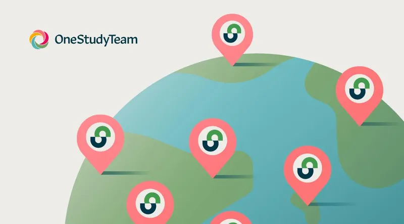 Globe indicating OneStudyTeam has expanded across the world